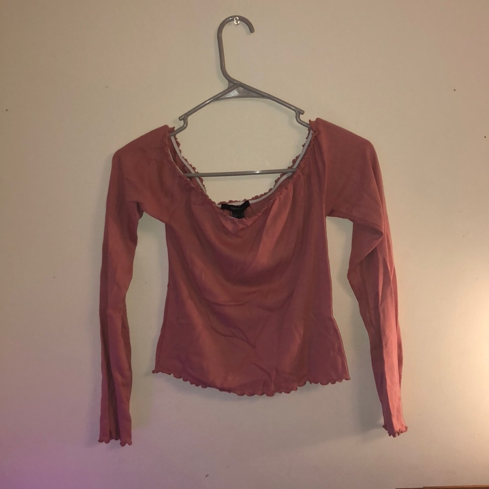 Pink off the shoulder crop top